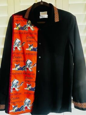Men’s Native American Ribbon Shirt. Slim Fit Large. New